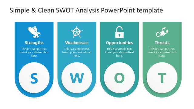 Editable Simple & Clean SWOT Analysis PPT Template