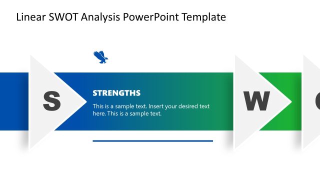 Strengths Slide in Linear SWOT Analysis