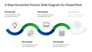 Editable 5 Step Horizontal Process Diagram