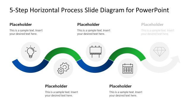 Creative Five Step Process Diagram Template – Spotlight on Fourth Step