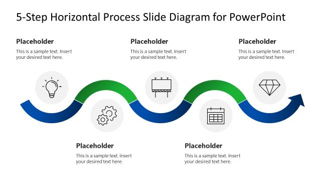 Horizontal Process Diagram with 5-Steps