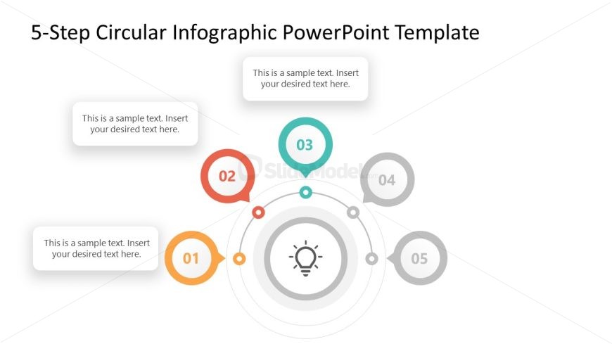 5-Step Circular Infographic Template Slide