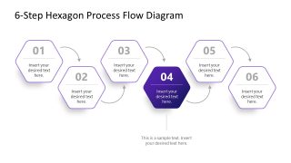 6-Steps Hexagons Editable Slide for Presentation