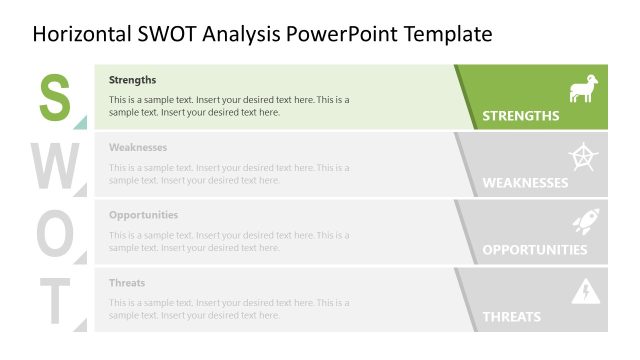 Horizontal SWOT Presentation Template