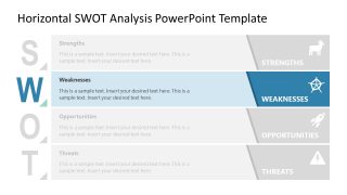 Horizontal SWOT PowerPoint Template