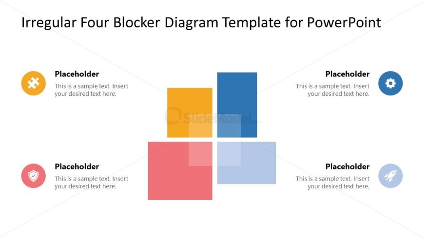 Irregular Four Blocker Diagram Presentation Template - SlideModel