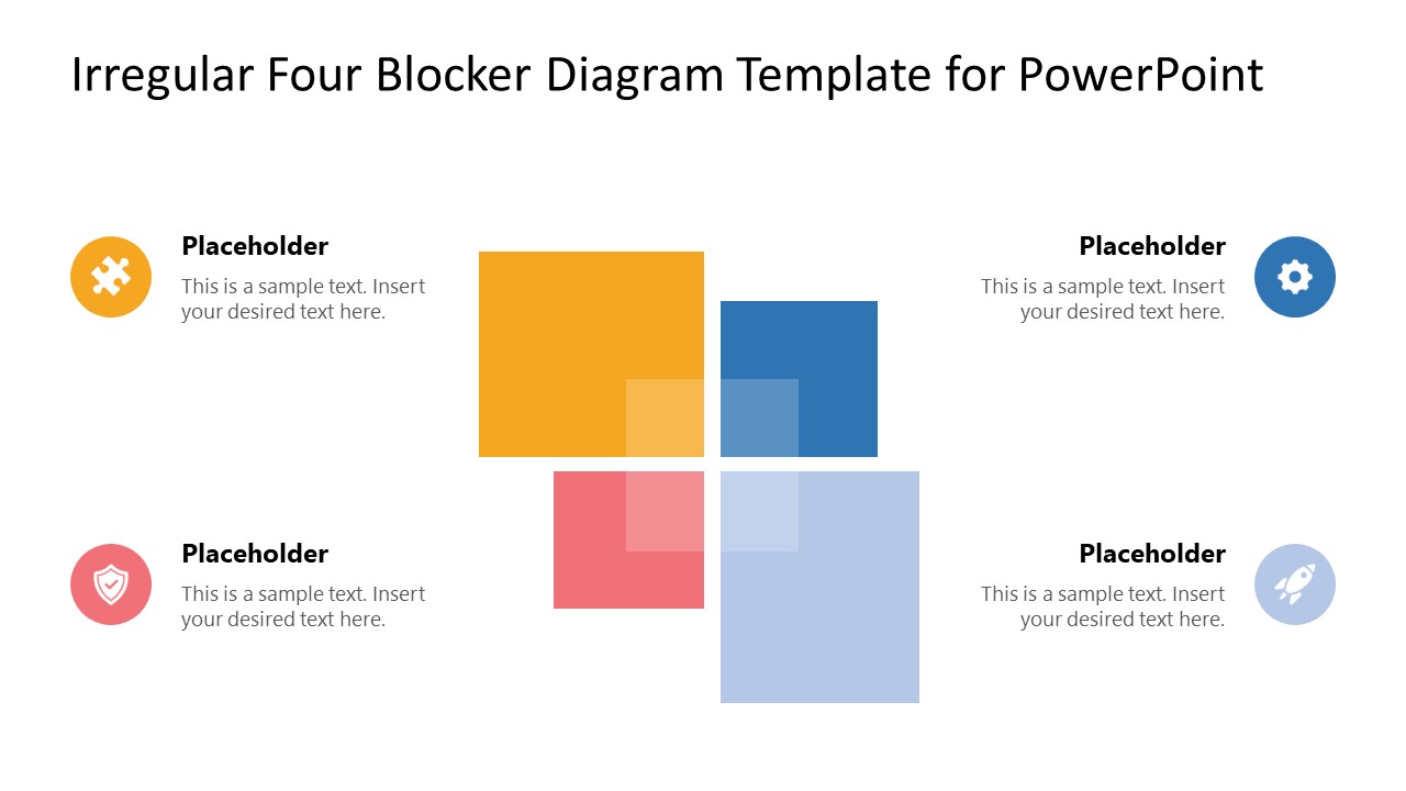 Irregular Four Blocker Diagram Template For Powerpoint