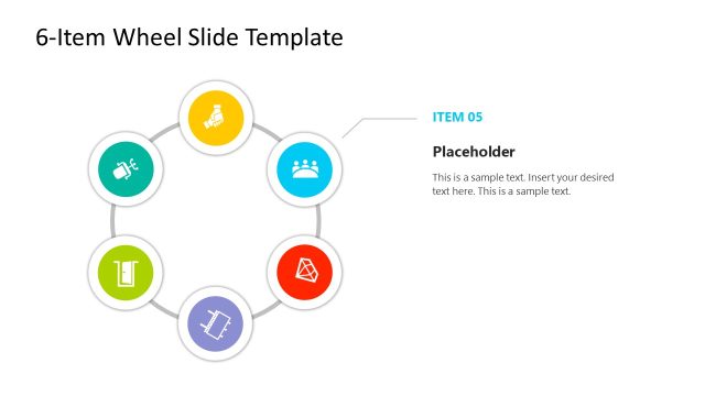 Customizable 6-Item Wheel PPT Template