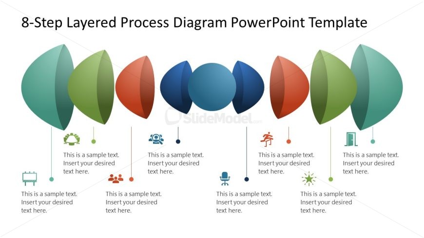 8-Step Layered Process Diagram PPT Slide