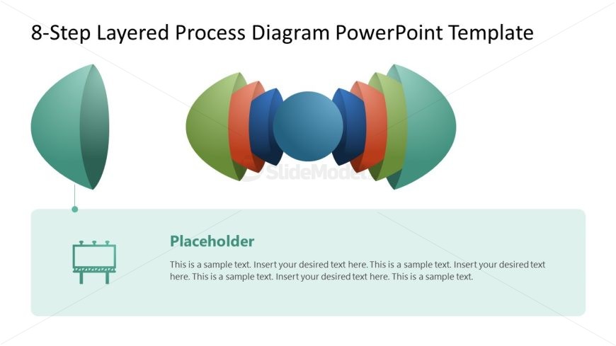 Customizable 8-Step Layered Process Diagram PPT Template 