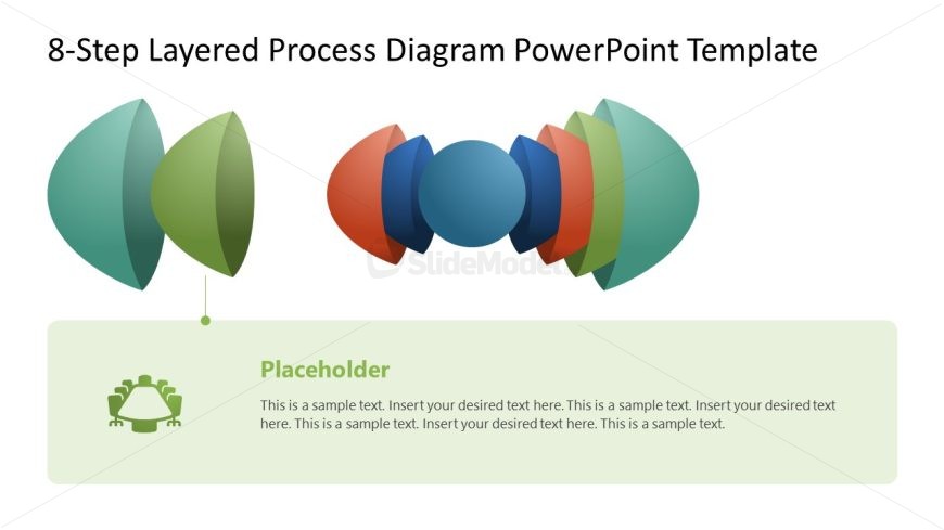 8-Step Layered Process Diagram Presentation Slide