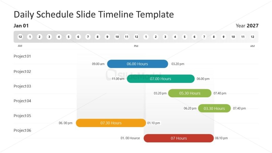 Editable Daily Schedule PPT Slide