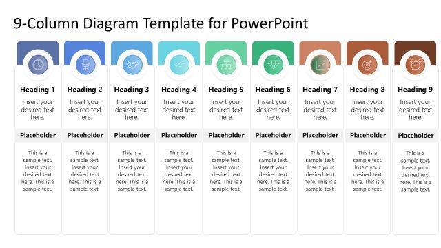 9-Column Diagram Template for PowerPoint