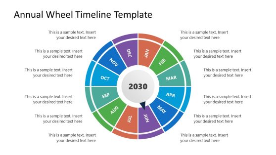 Annual Wheel Timeline PowerPoint Template