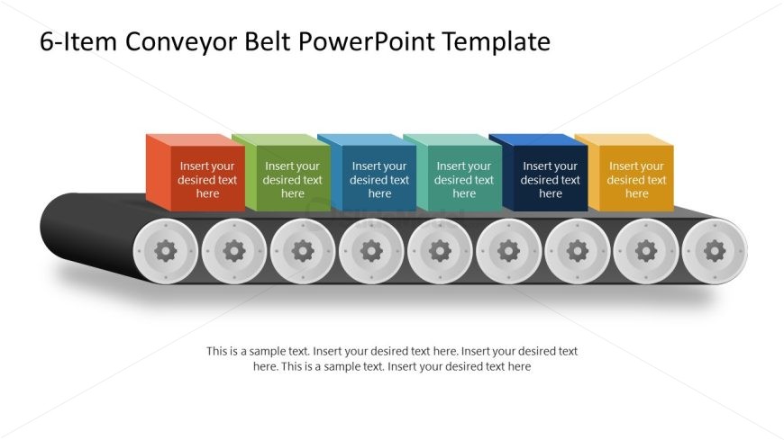 6-Item Conveyor Slide Template for Presentation