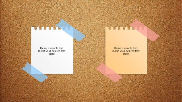 Creative Corkboard Slide Template with Tape Sections