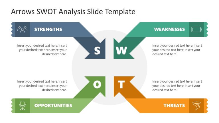Title Slide - Arrows SWOT Analysis Template - SlideModel
