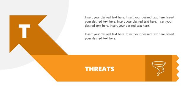Threats PowerPoint Slide – Arrows SWOT Analysis Template Slide