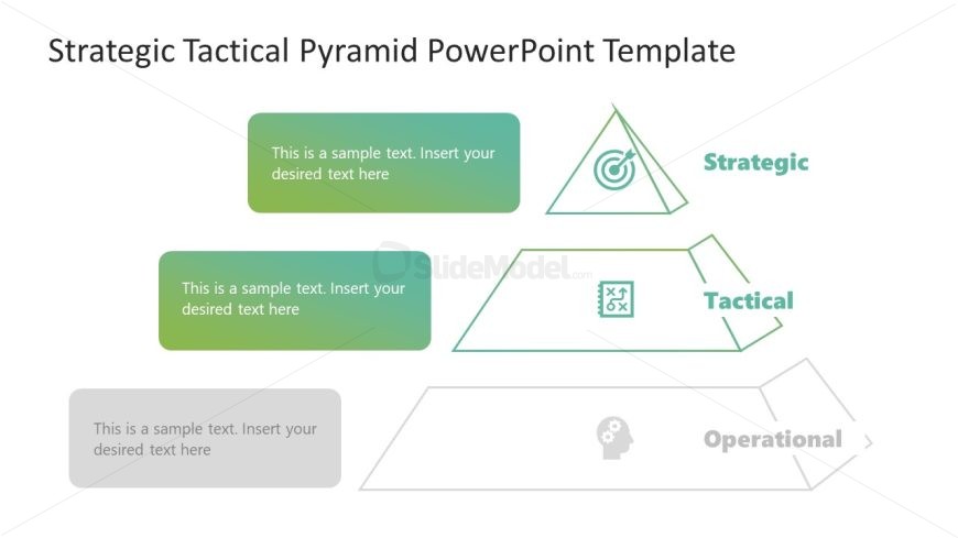 Editable Strategic Tactical Pyramid Diagram Slide