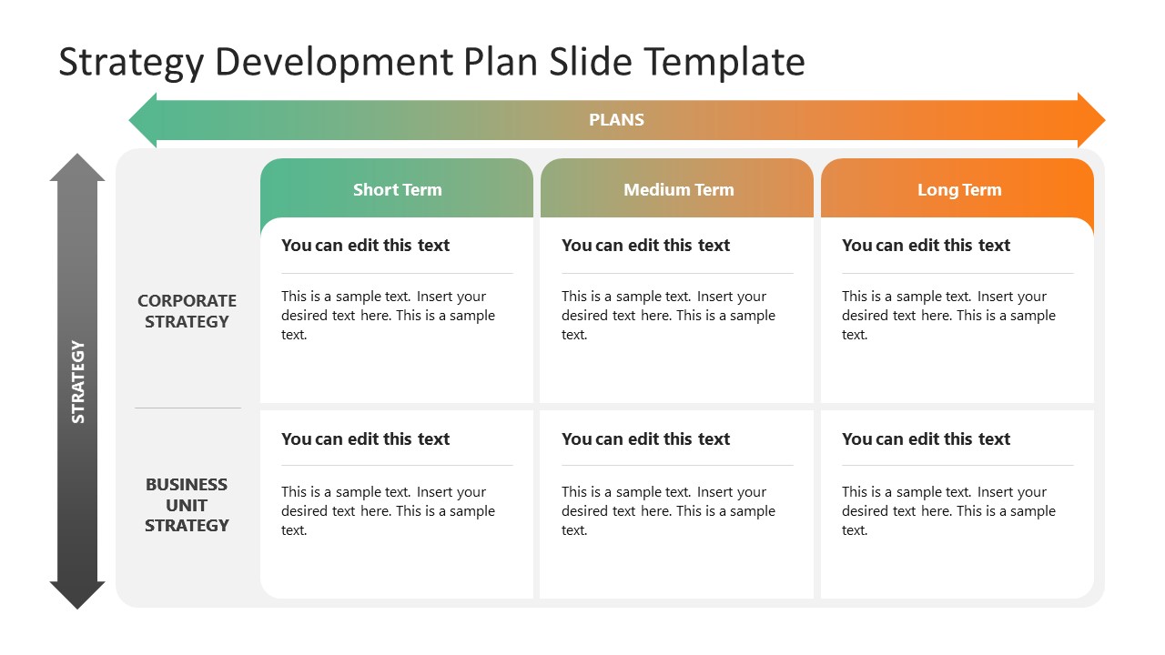 Strategy Development Plan PowerPoint Template