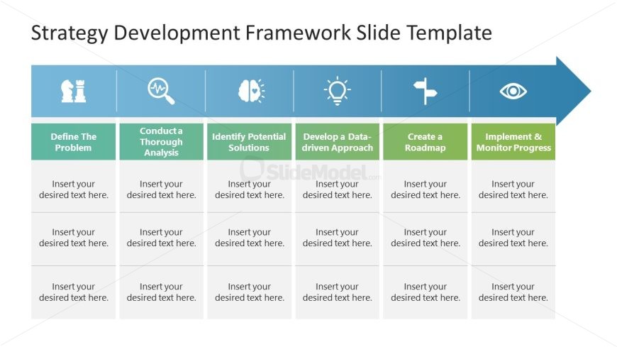 Editable Strategy Development Framework PPT Slide 