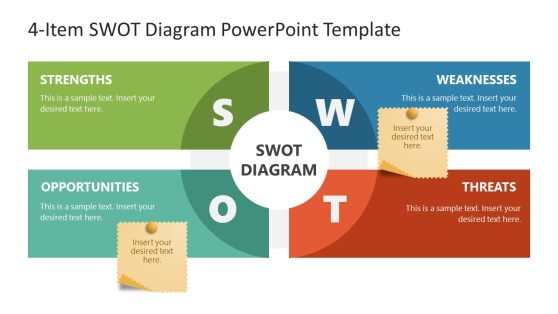 4-Item SWOT Diagram PowerPoint Template