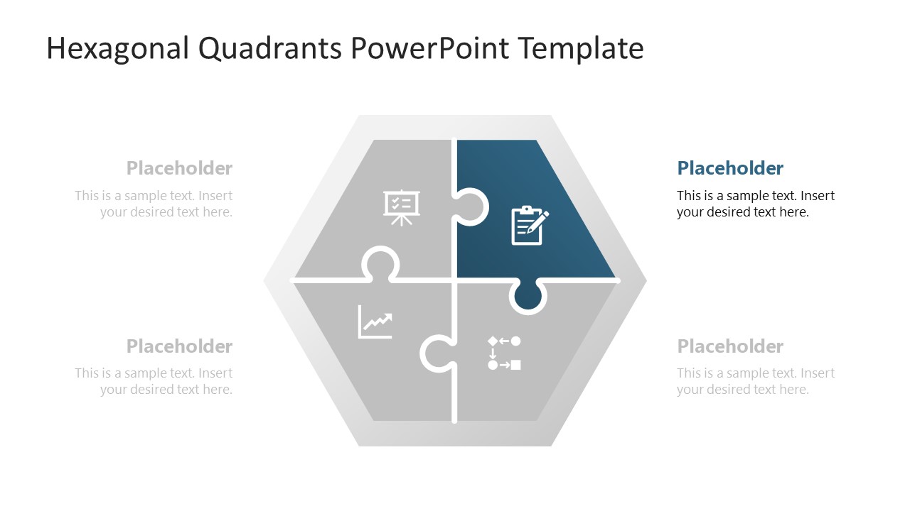 Hexagonal Quadrants PowerPoint Template