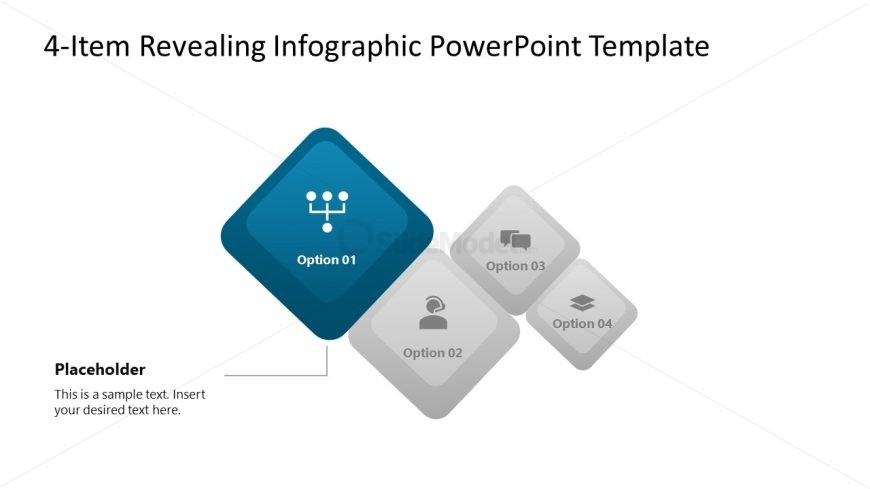 Editable 4-Item Revealing Infographic PPT Template