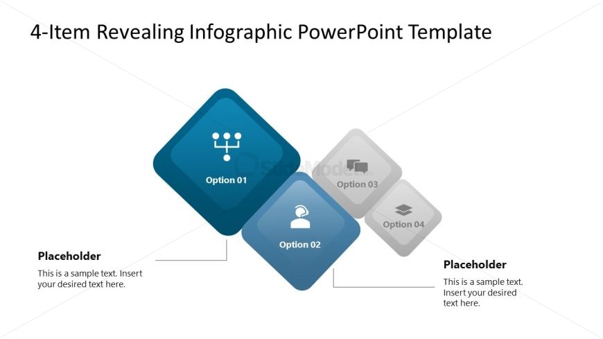 Customizable 4-Item Revealing Infographic PPT Slide