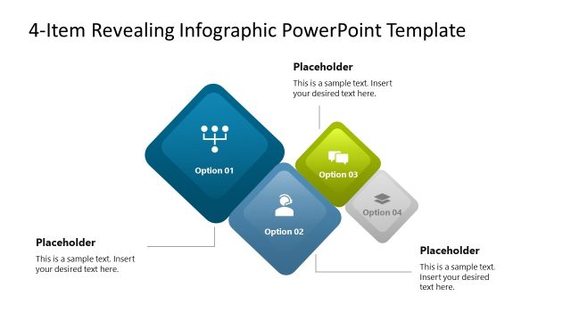 4-Item Revealing Infographic Template PPT Slide