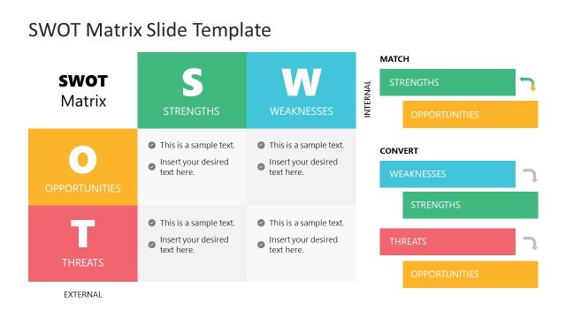 Editable SWOT Matrix PPT Template