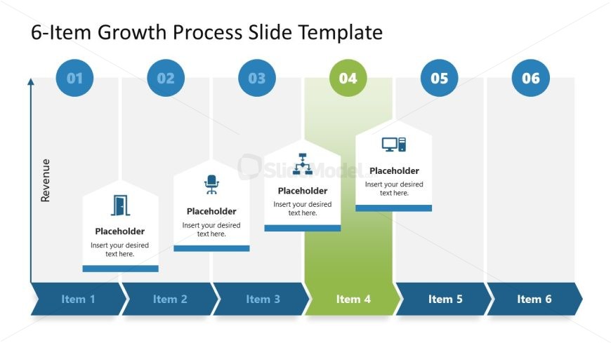 6-Item Growth Process Slide PPT Template 