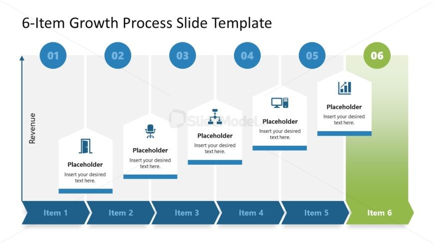 6-Item Growth Process Presentation Template Slide 