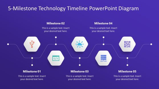 5-Milestone Technology Timeline PowerPoint Template