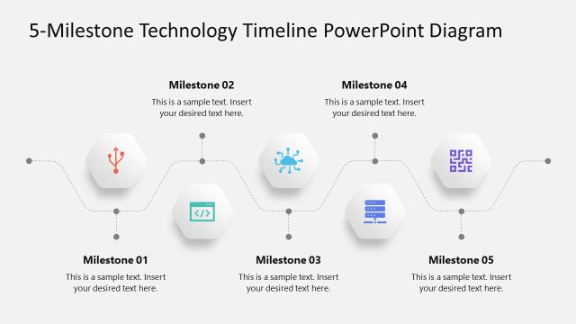 5-Milestone Technology Timeline PowerPoint Slide