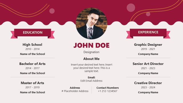 Creative Resume Presentation Template