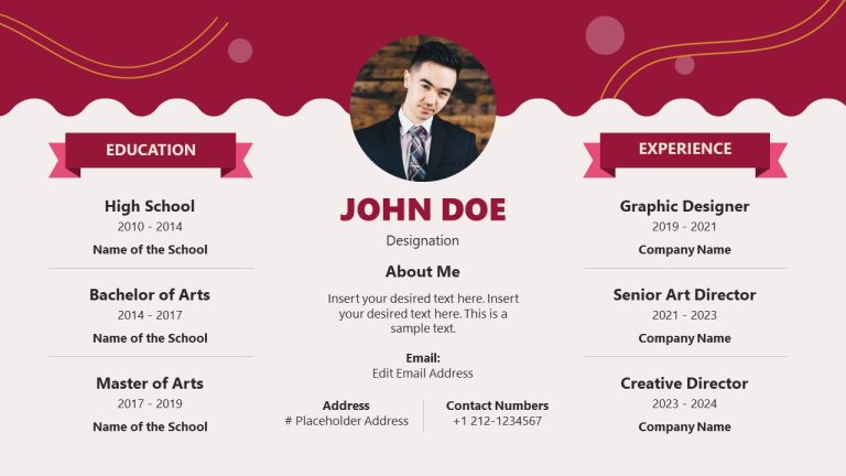 Creative Resume Template For Powerpoint Slidemodel