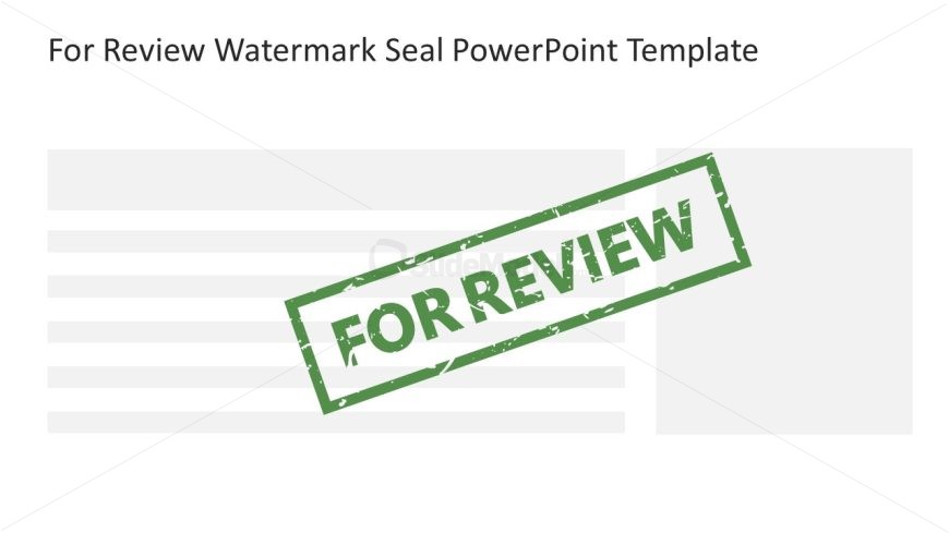 Editable For Review Watermark Seal Template