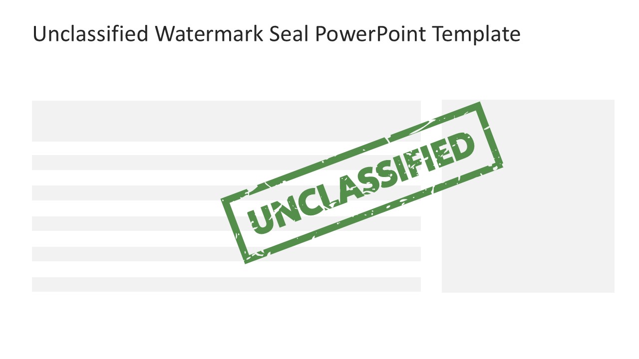 Unclassified Watermark Seal PowerPoint Slide