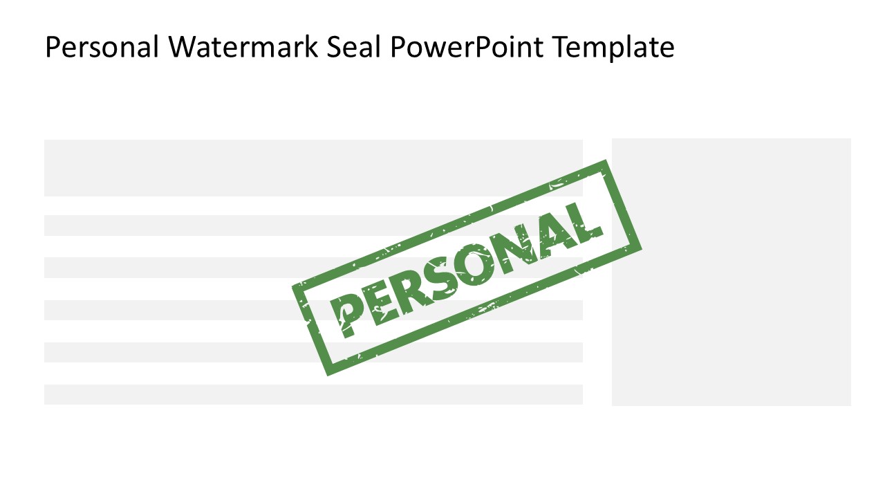 Customizable Personal Watermark Seal PPT Template