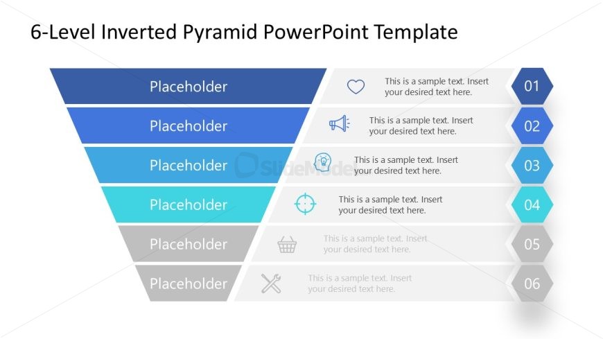 6-Level Inverted Pyramid Template for Presentaton