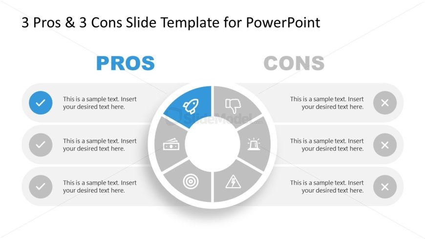 3 Pros & 3 Cons Presentation Slide Template