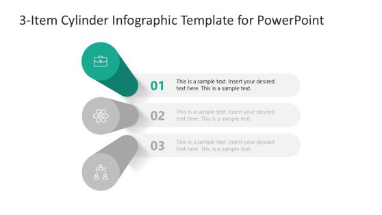 3-Item Cylinder Infographic PowerPoint Template