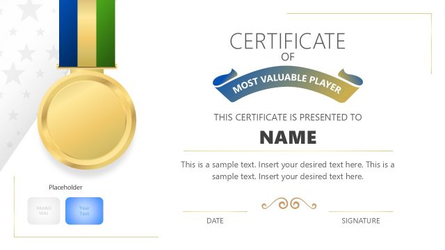 Sport Certificate Template for PowerPoint