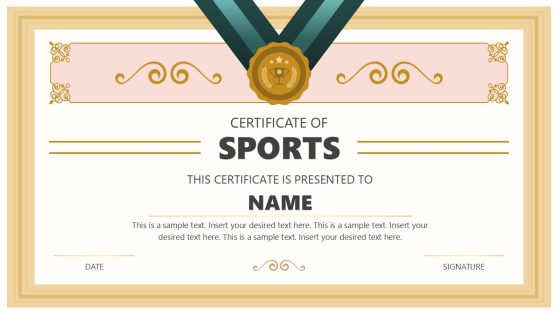 Certificate of Sports PowerPoint Template