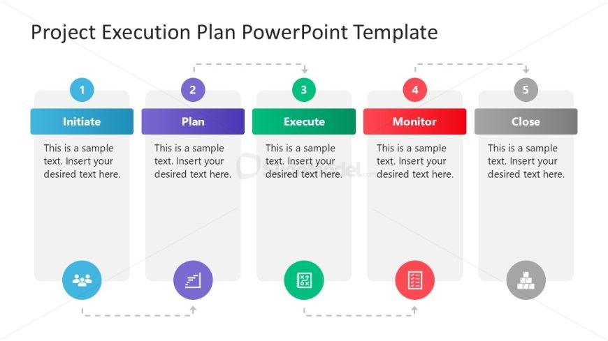 6-Step Project Execution Plan PPT Template