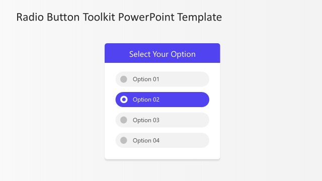 Radio Button PPT Template – Four Options Slide