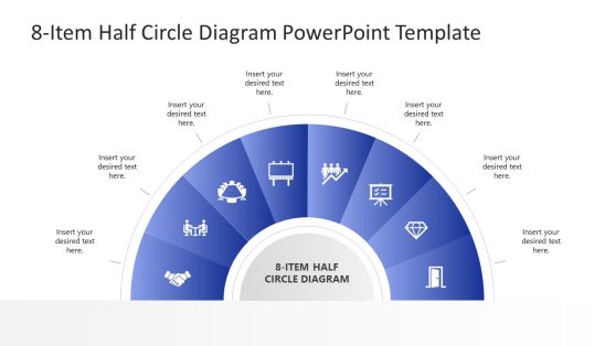 8-Item Half Circle Diagram PowerPoint Template