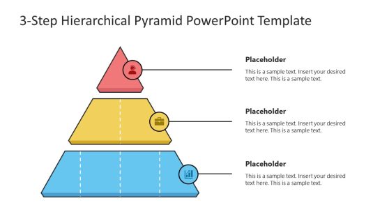 3-Step Hierarchical Pyramid PowerPoint Template