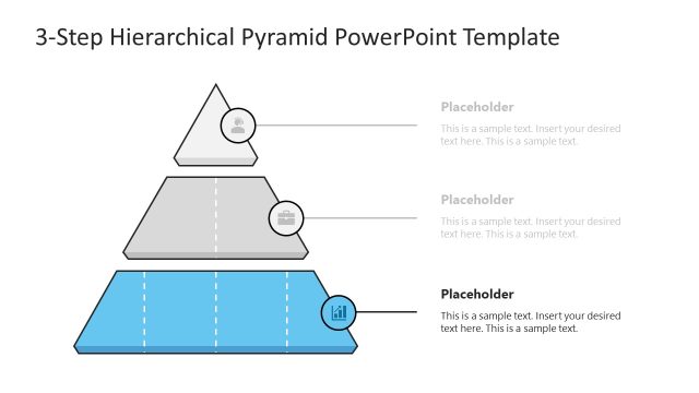 Customizable 3-Step Hierarchical Pyramid PPT Template